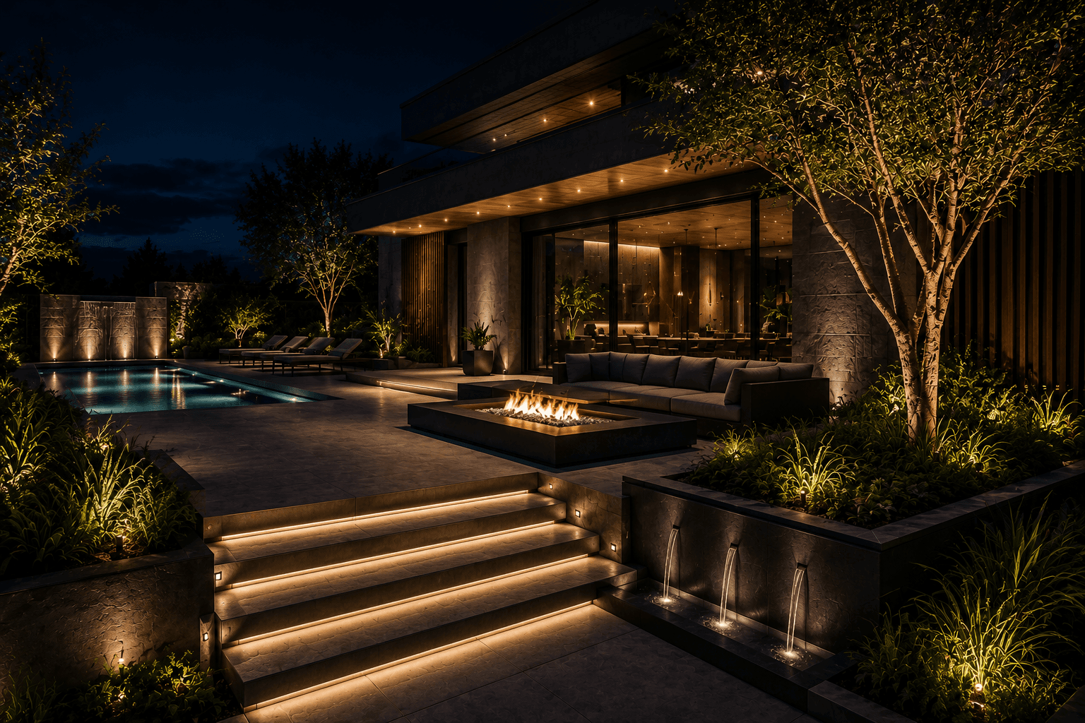 Terraza premium al atardecer