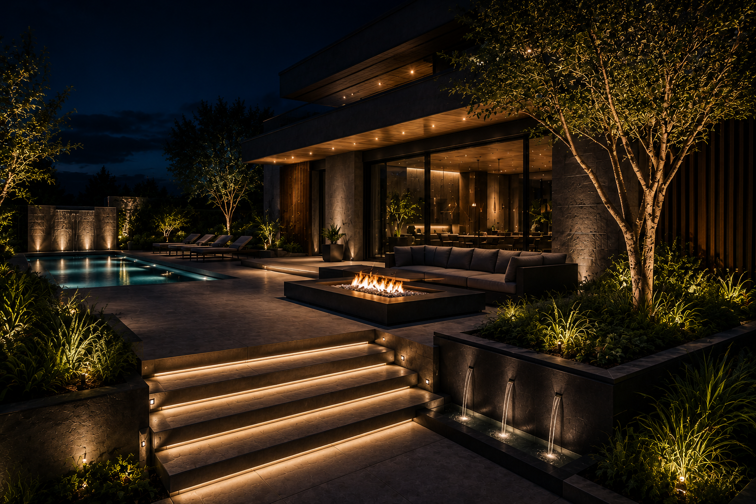 Terraza premium al atardecer